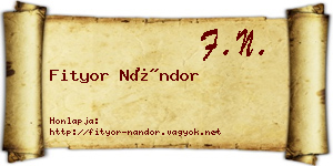 Fityor Nándor névjegykártya